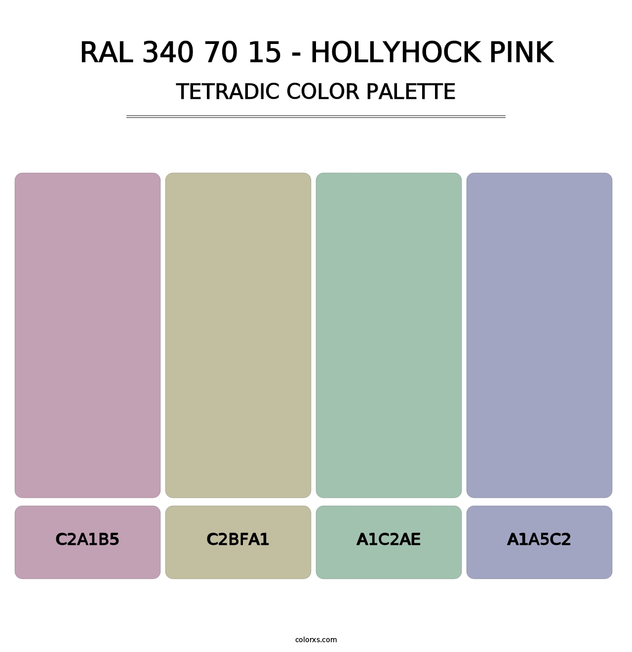 RAL 340 70 15 - Hollyhock Pink - Tetradic Color Palette
