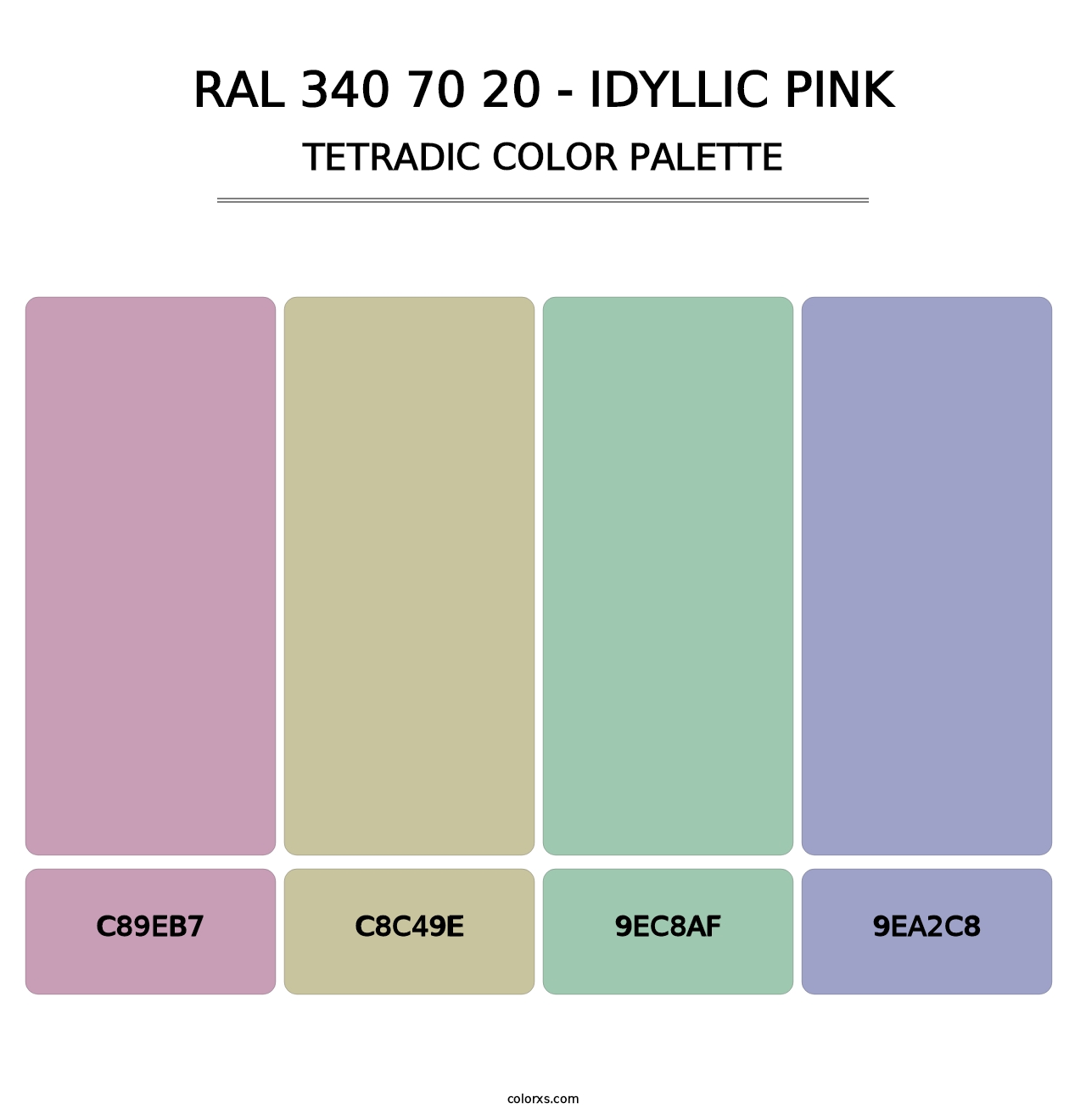 RAL 340 70 20 - Idyllic Pink - Tetradic Color Palette