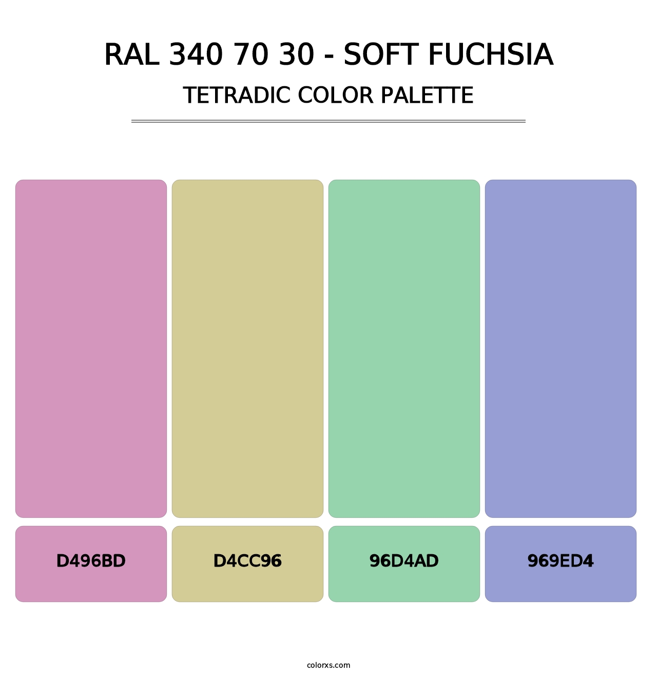 RAL 340 70 30 - Soft Fuchsia - Tetradic Color Palette