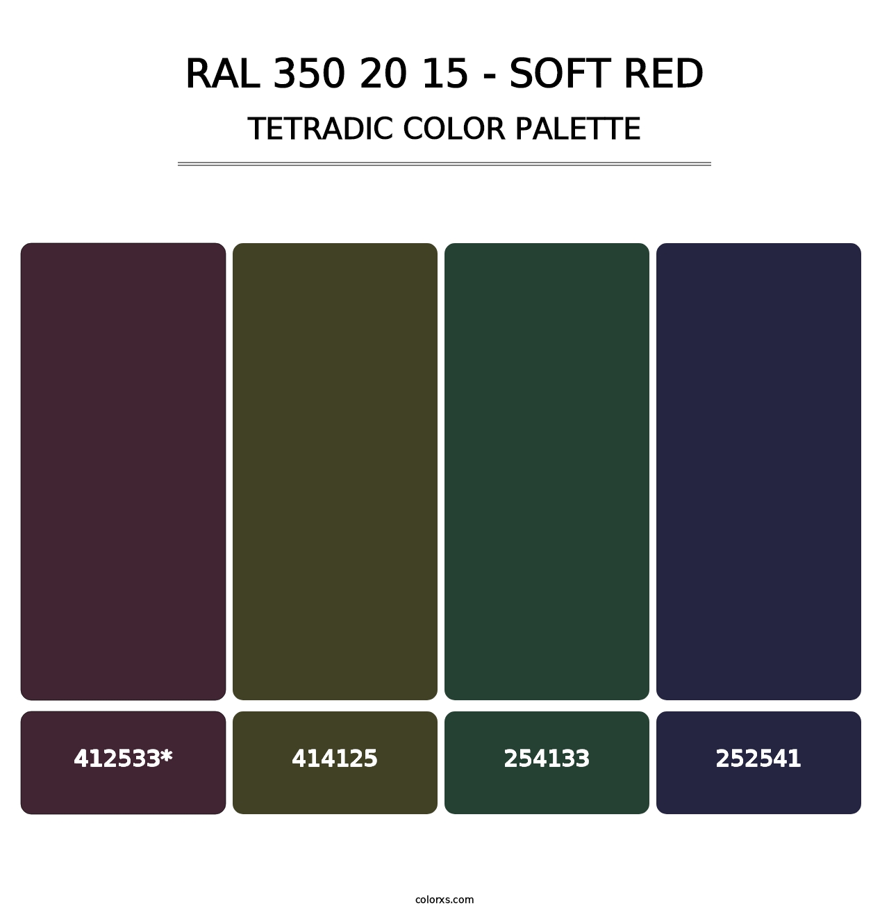RAL 350 20 15 - Soft Red - Tetradic Color Palette