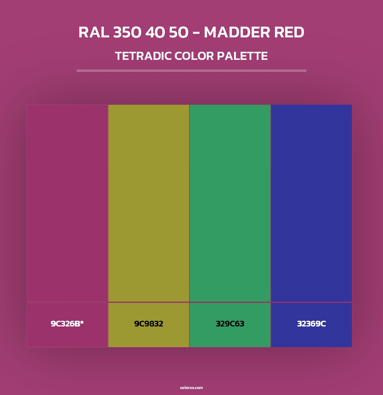 RAL 350 40 50 - Madder Red - Tetradic Color Palette