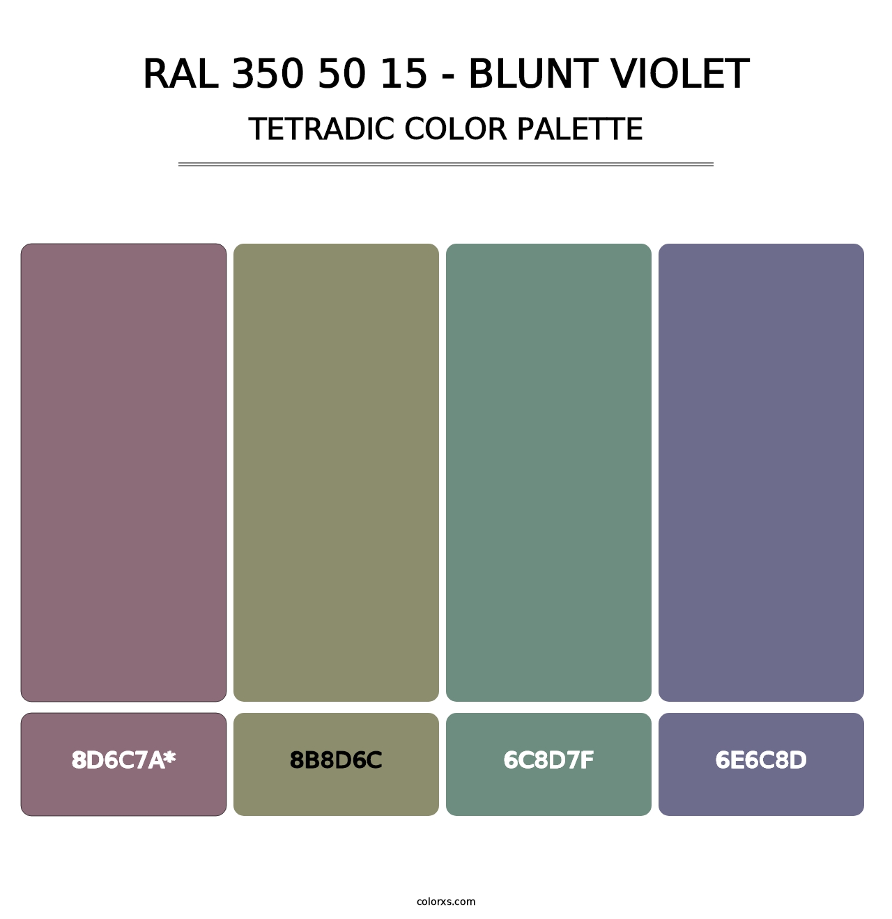 RAL 350 50 15 - Blunt Violet - Tetradic Color Palette