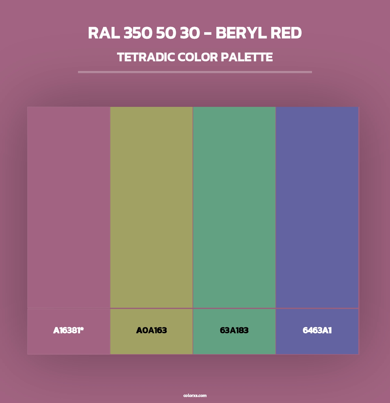 RAL 350 50 30 - Beryl Red - Tetradic Color Palette