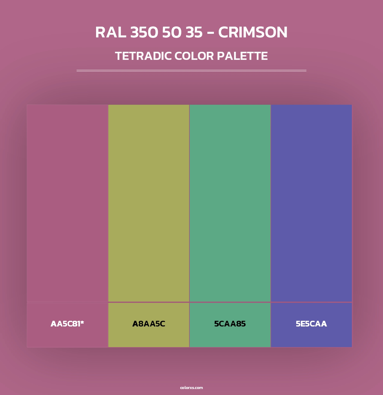 RAL 350 50 35 - Crimson - Tetradic Color Palette