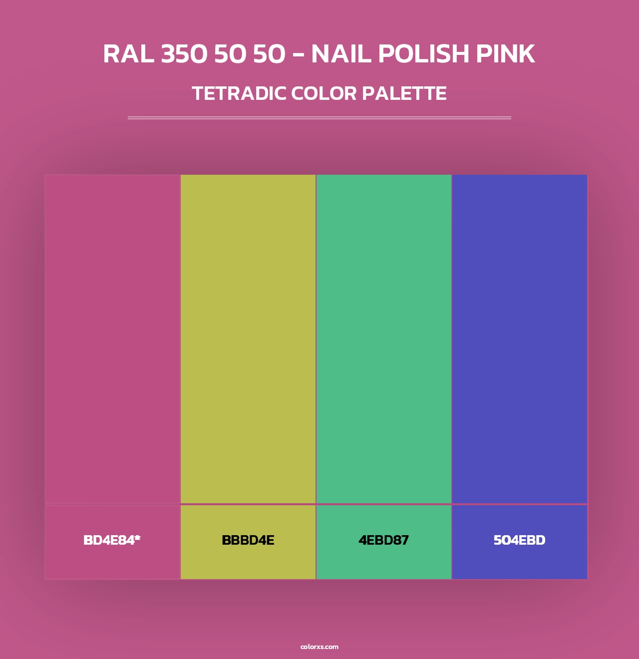 RAL 350 50 50 - Nail Polish Pink - Tetradic Color Palette