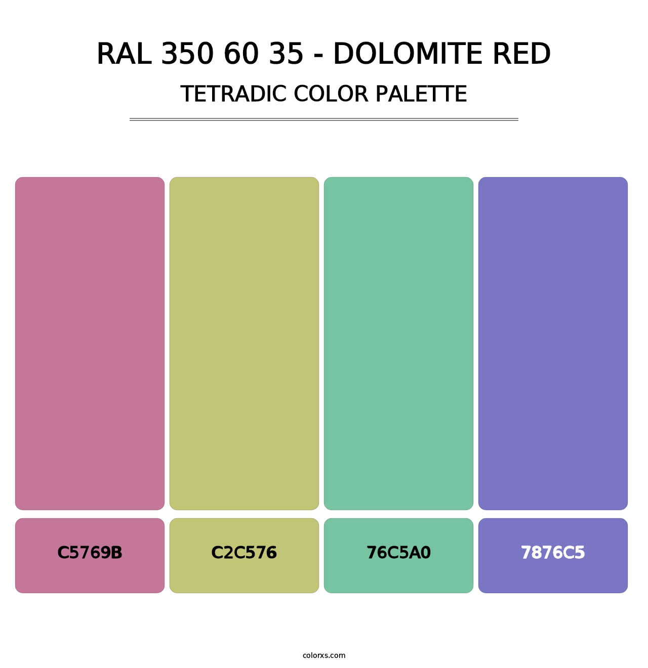 RAL 350 60 35 - Dolomite Red - Tetradic Color Palette