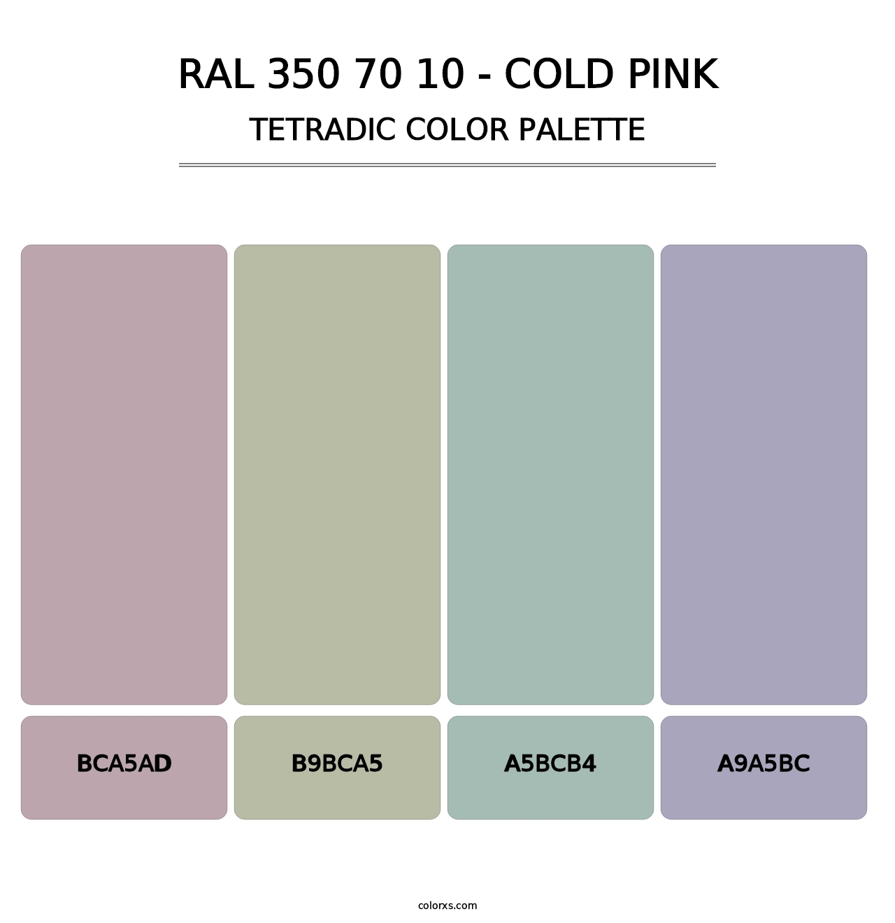 RAL 350 70 10 - Cold Pink - Tetradic Color Palette