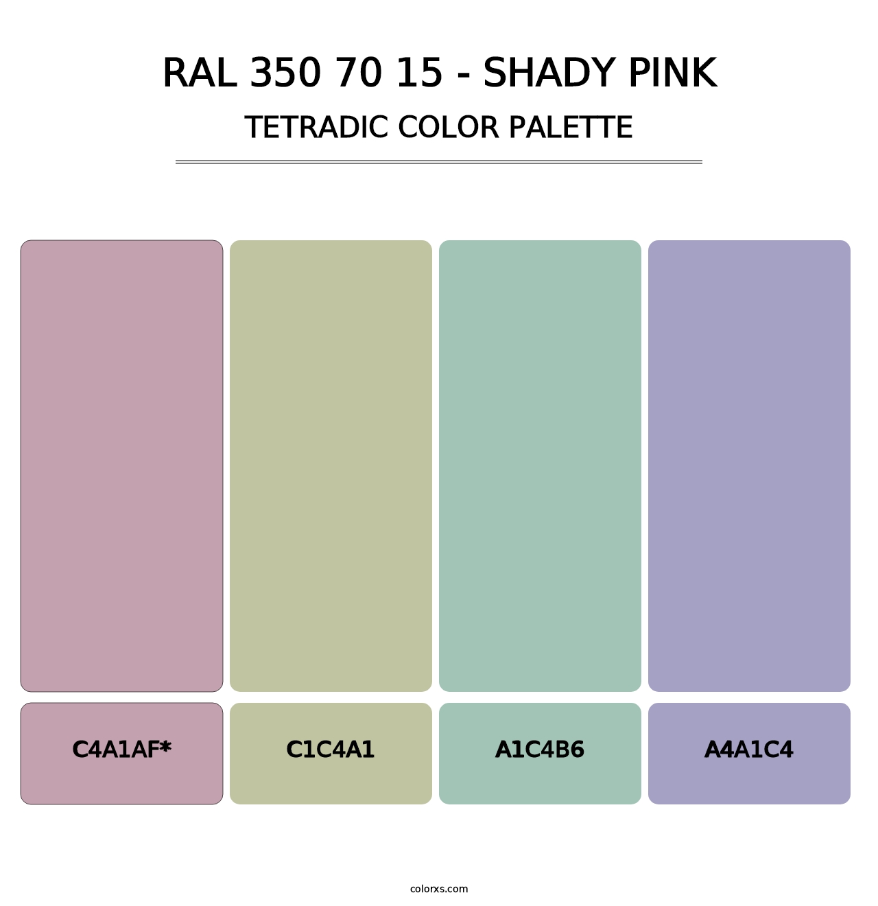 RAL 350 70 15 - Shady Pink - Tetradic Color Palette