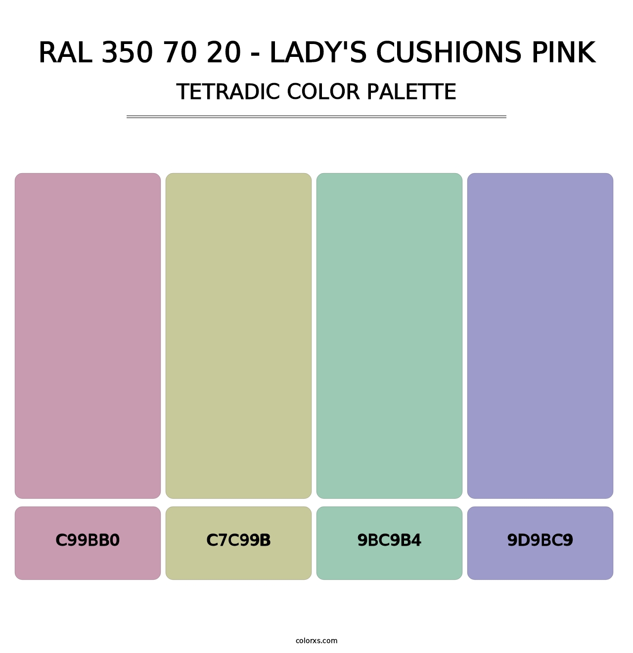 RAL 350 70 20 - Lady's Cushions Pink - Tetradic Color Palette