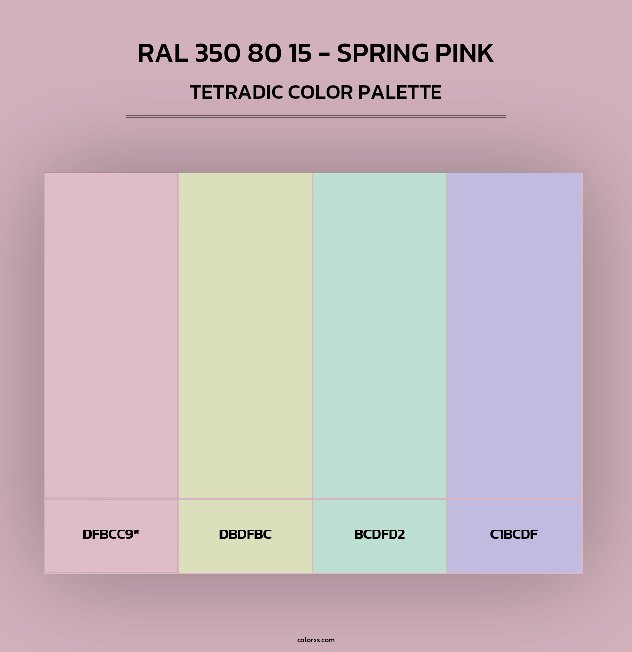 RAL 350 80 15 - Spring Pink - Tetradic Color Palette