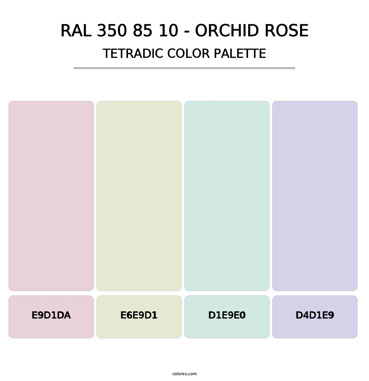 RAL 350 85 10 - Orchid Rose - Tetradic Color Palette