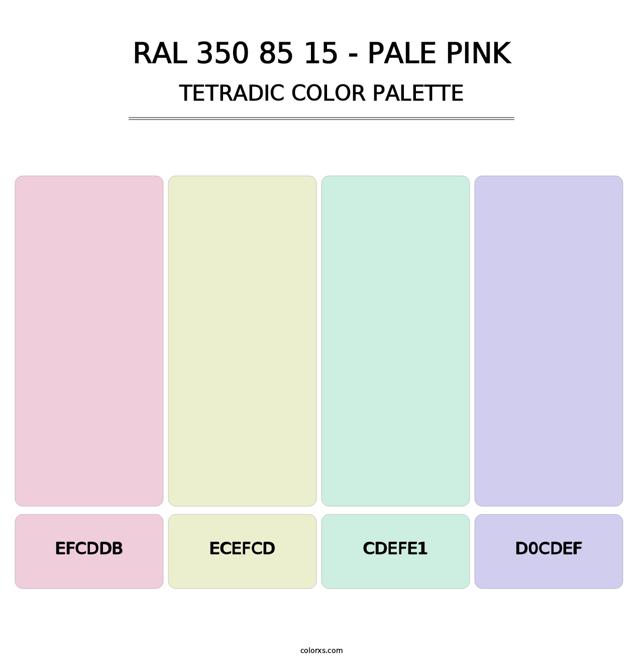 RAL 350 85 15 - Pale Pink - Tetradic Color Palette