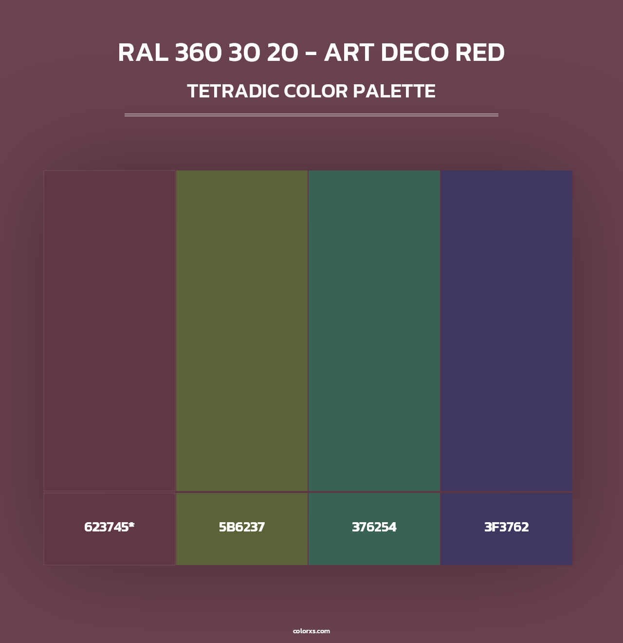 RAL 360 30 20 - Art Deco Red - Tetradic Color Palette