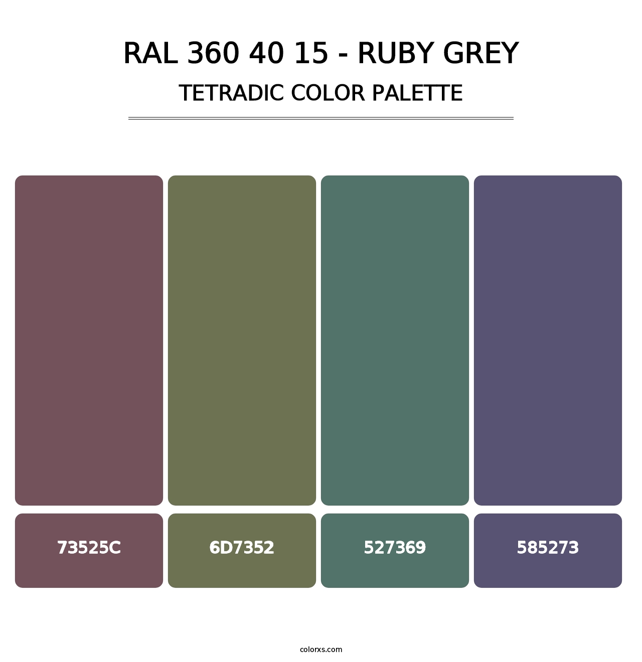 RAL 360 40 15 - Ruby Grey - Tetradic Color Palette