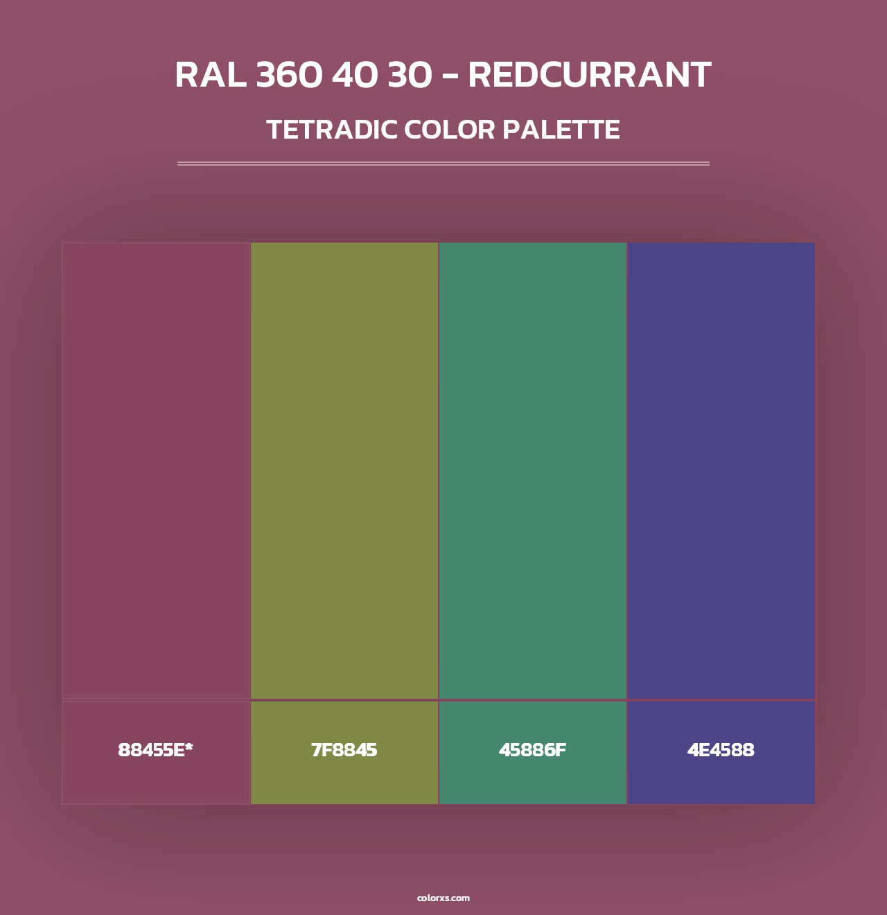 RAL 360 40 30 - Redcurrant - Tetradic Color Palette