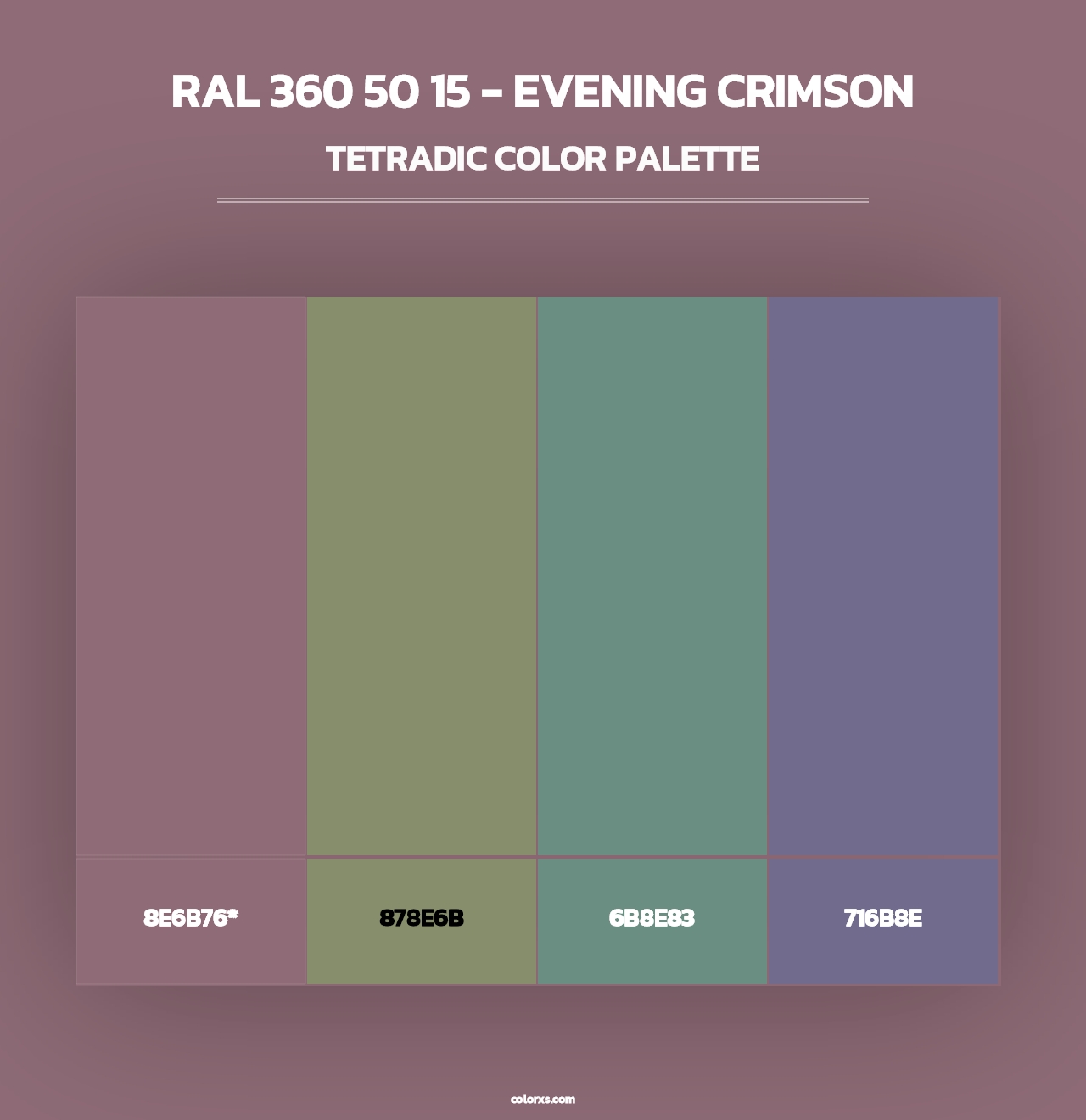RAL 360 50 15 - Evening Crimson - Tetradic Color Palette