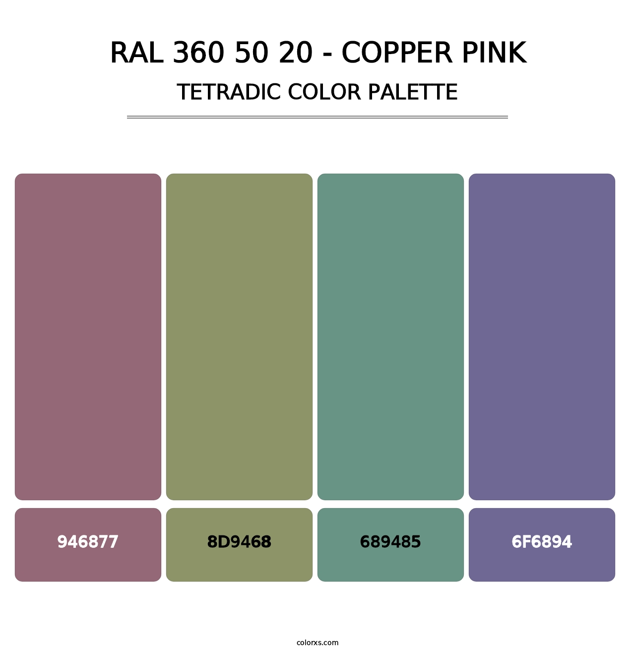 RAL 360 50 20 - Copper Pink - Tetradic Color Palette