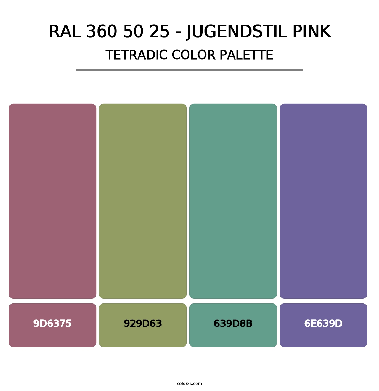 RAL 360 50 25 - Jugendstil Pink - Tetradic Color Palette