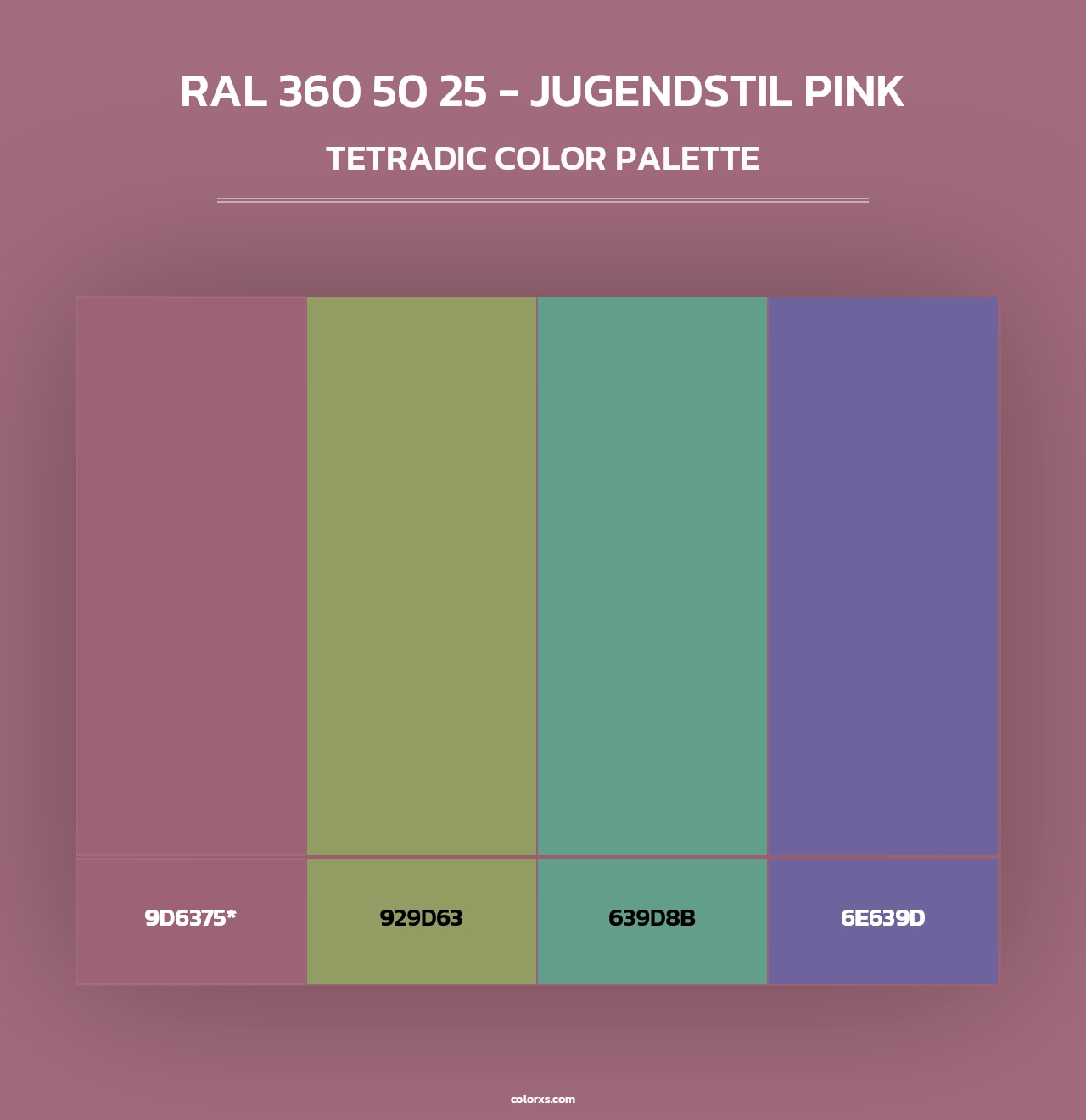RAL 360 50 25 - Jugendstil Pink - Tetradic Color Palette
