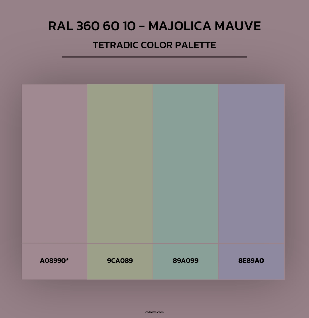 RAL 360 60 10 - Majolica Mauve - Tetradic Color Palette