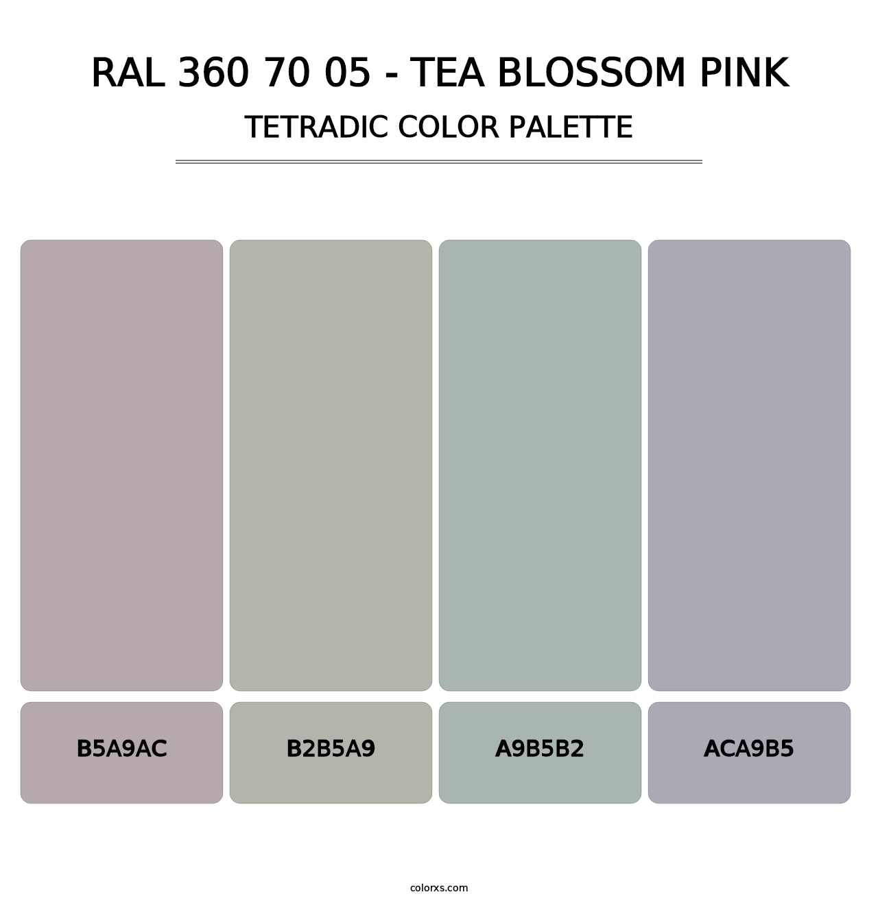RAL 360 70 05 - Tea Blossom Pink - Tetradic Color Palette