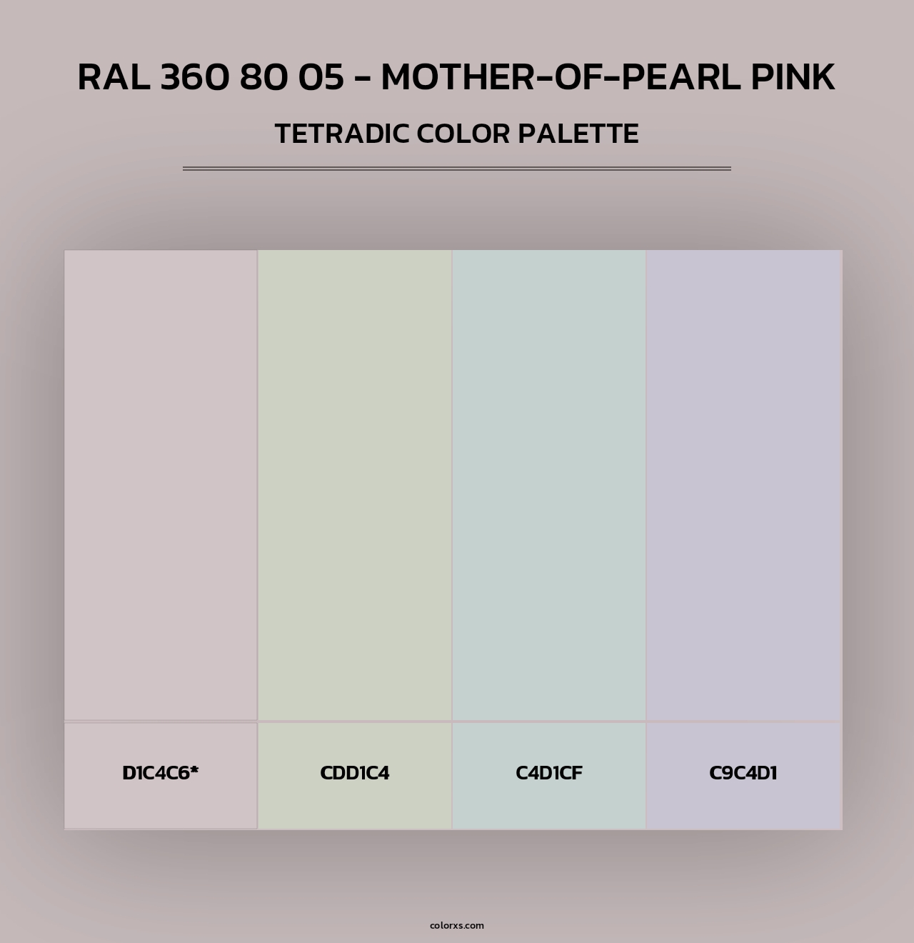 RAL 360 80 05 - Mother-Of-Pearl Pink - Tetradic Color Palette