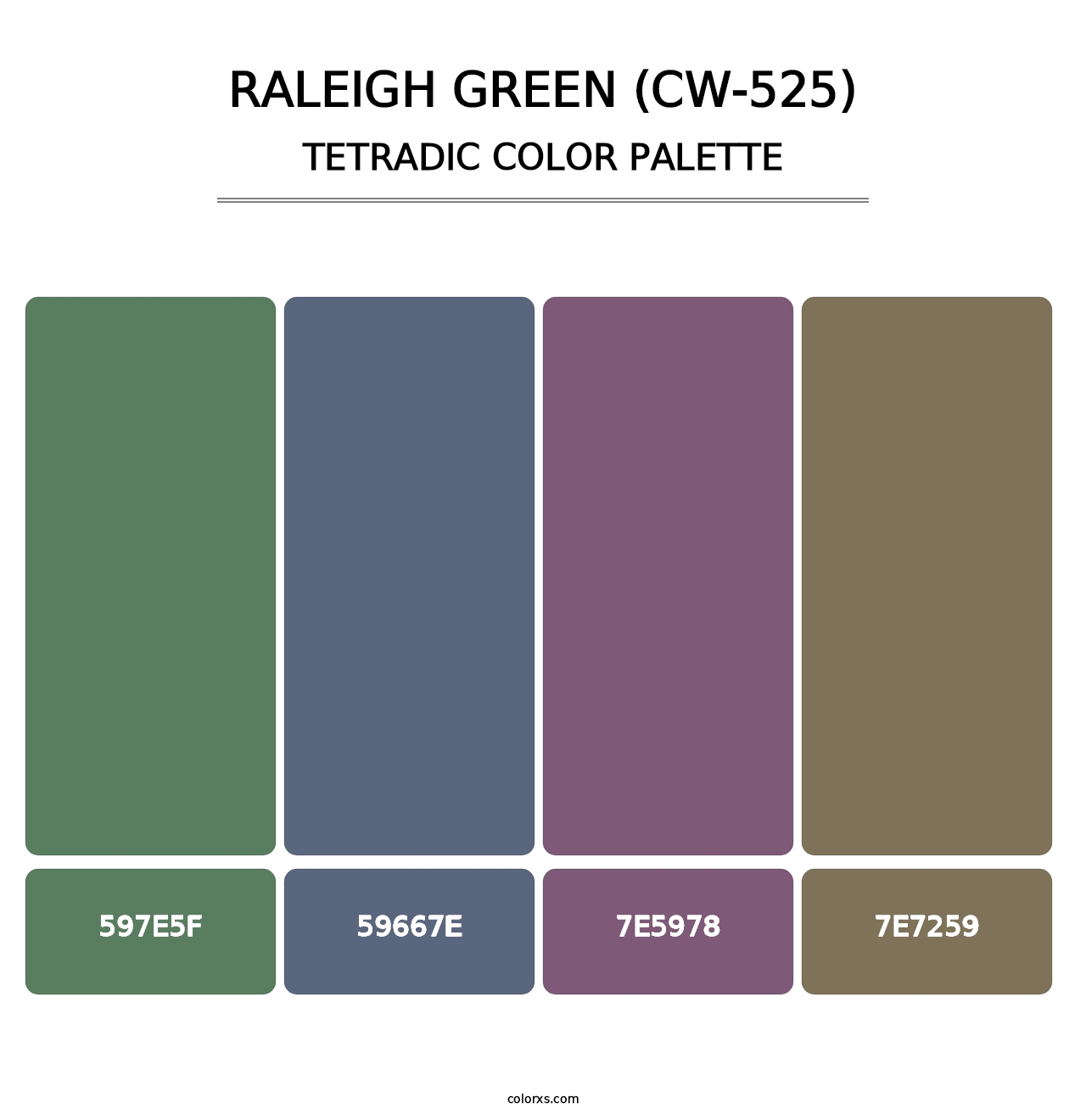 Raleigh Green (CW-525) - Tetradic Color Palette