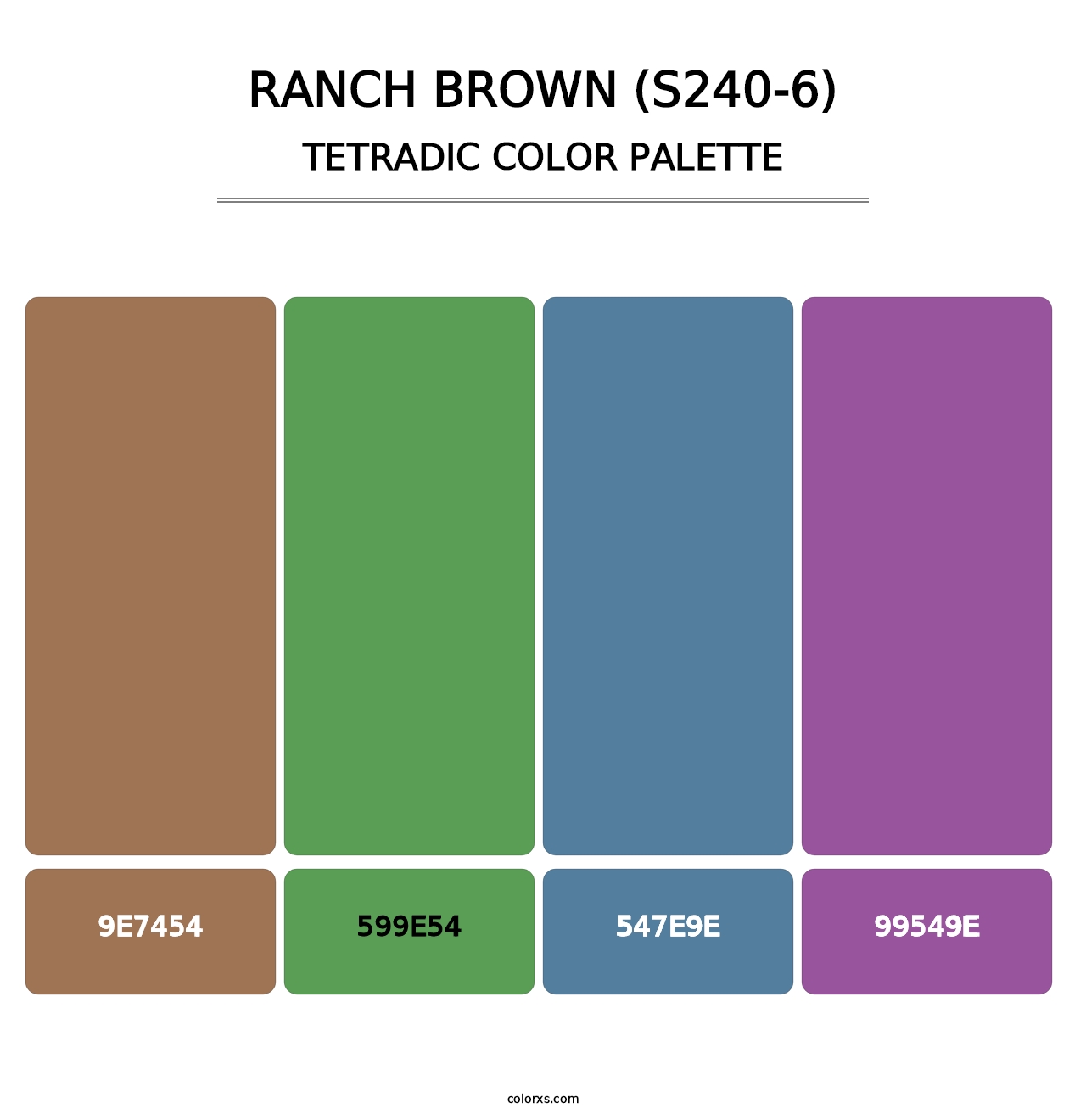 Ranch Brown (S240-6) - Tetradic Color Palette