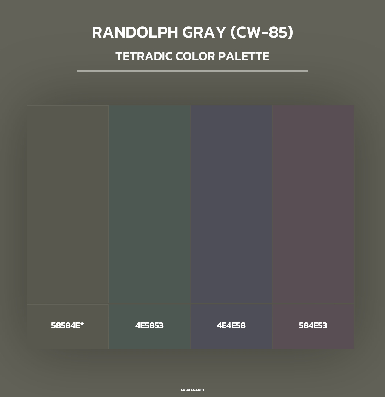 Randolph Gray (CW-85) - Tetradic Color Palette