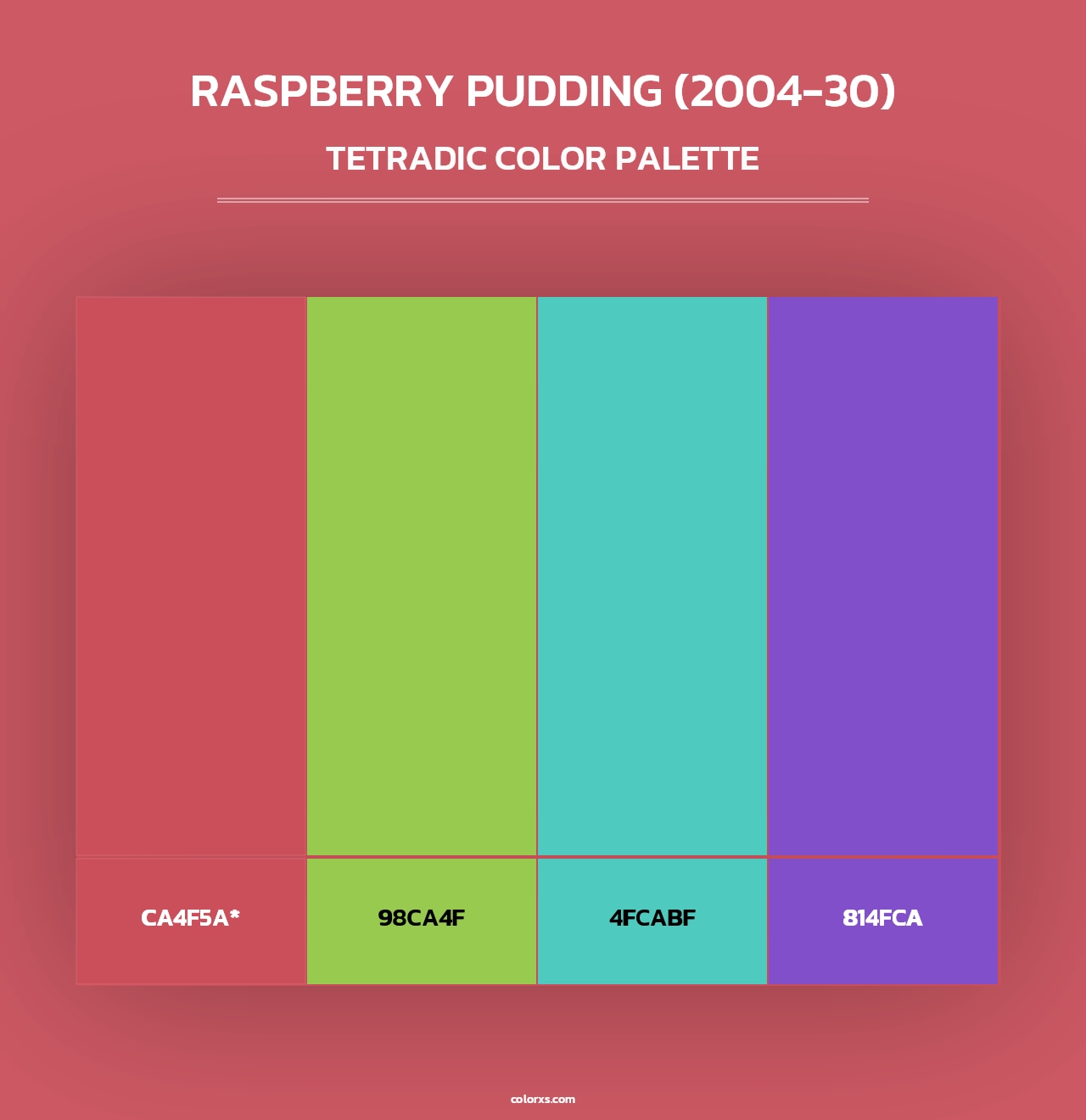 Raspberry Pudding (2004-30) - Tetradic Color Palette