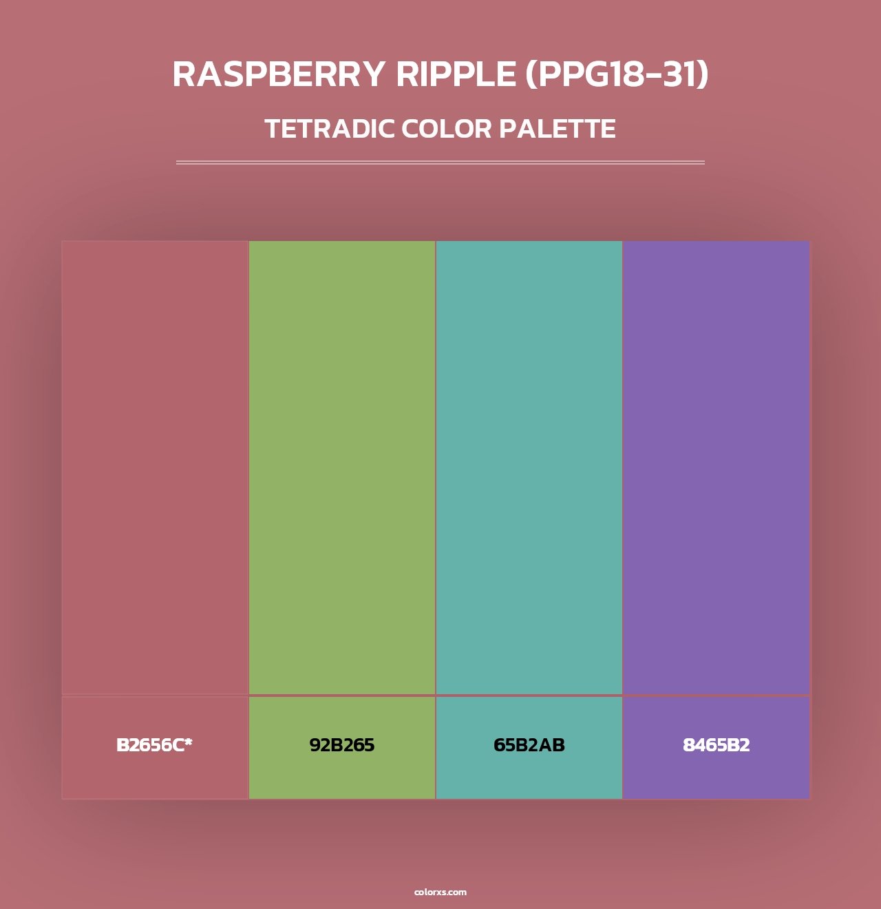 Raspberry Ripple (PPG18-31) - Tetradic Color Palette