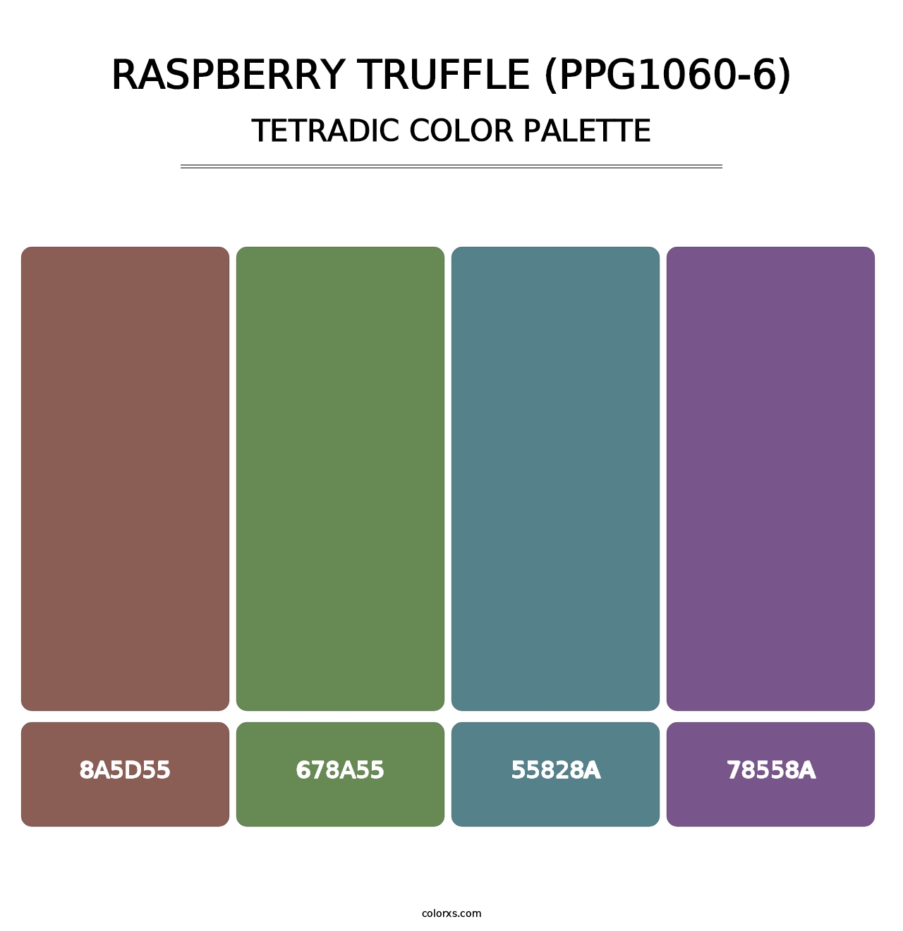 Raspberry Truffle (PPG1060-6) - Tetradic Color Palette