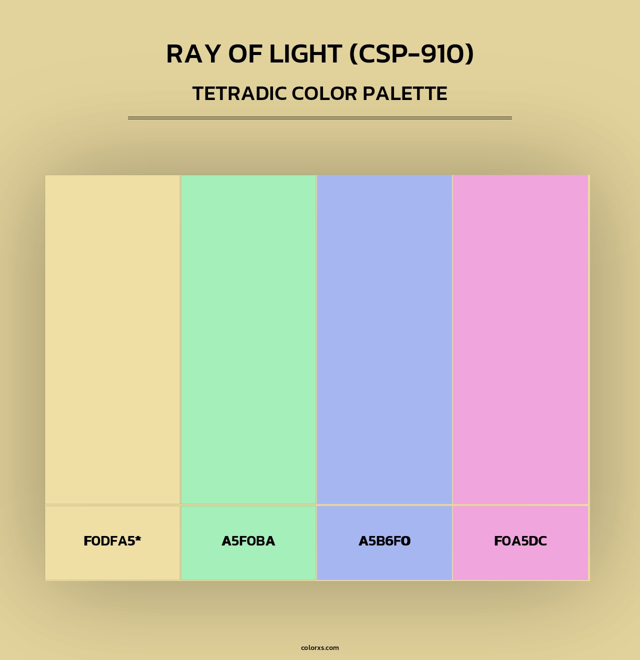 Ray of Light (CSP-910) - Tetradic Color Palette