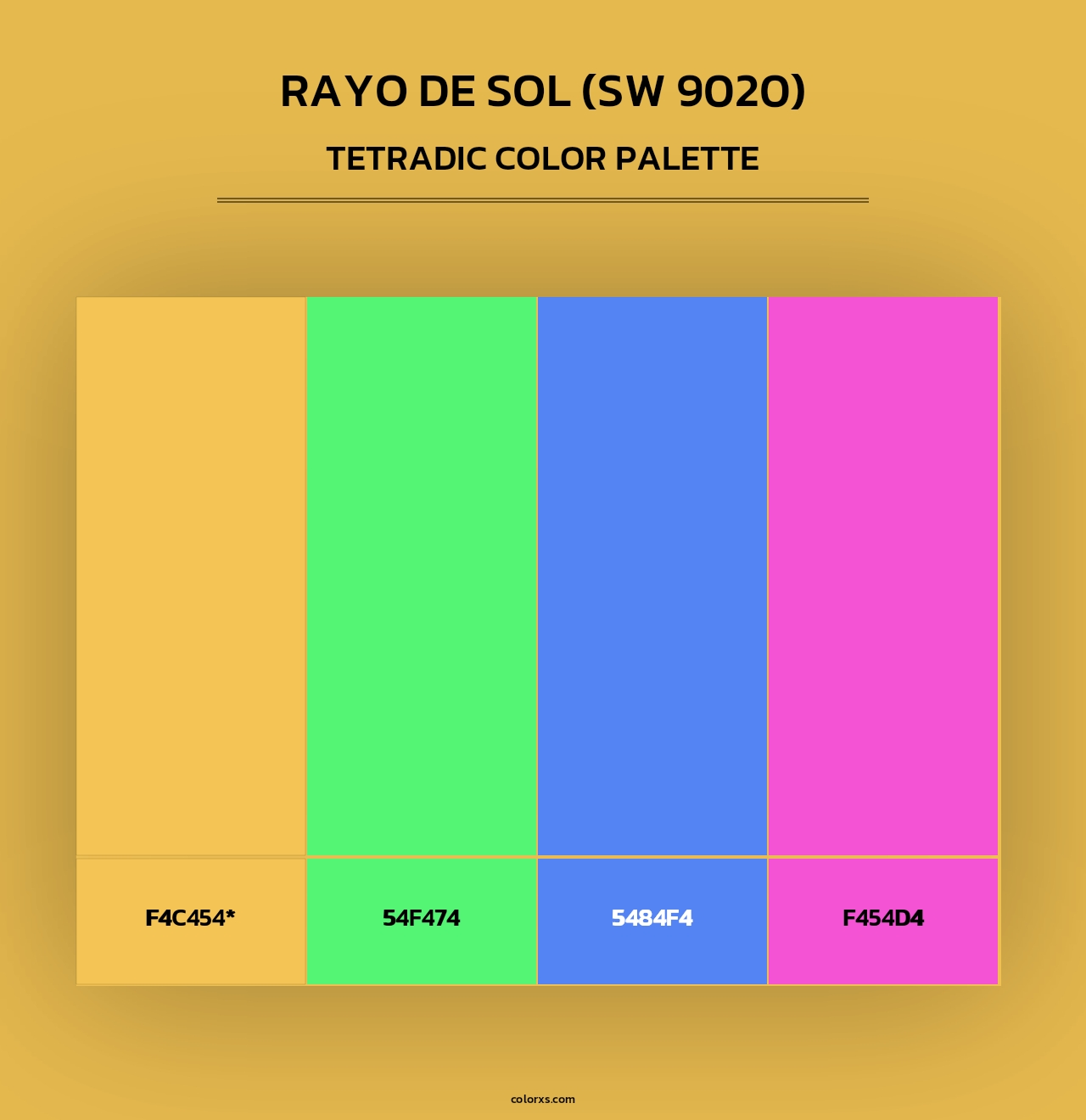 Rayo de Sol (SW 9020) - Tetradic Color Palette