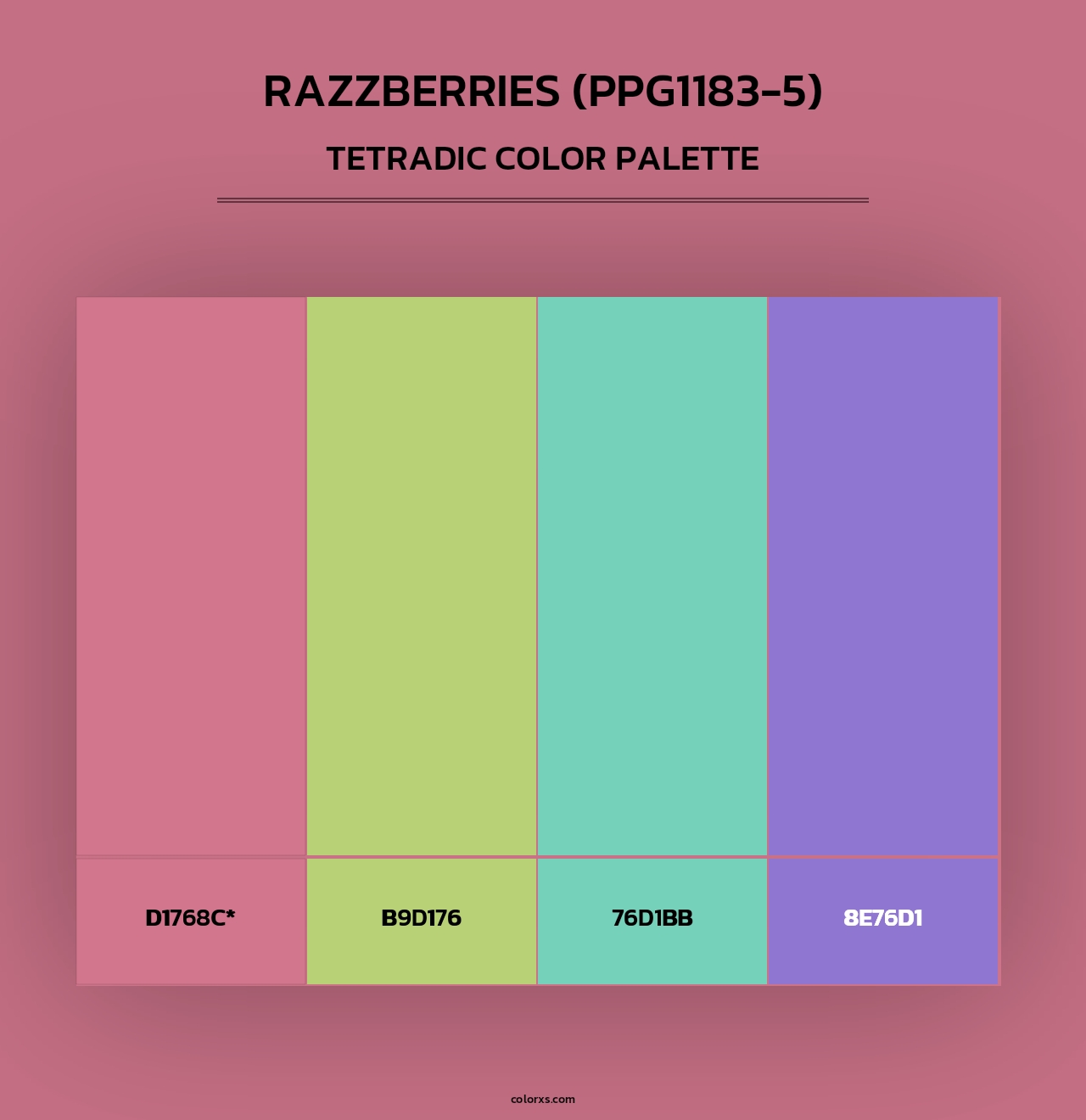 Razzberries (PPG1183-5) - Tetradic Color Palette