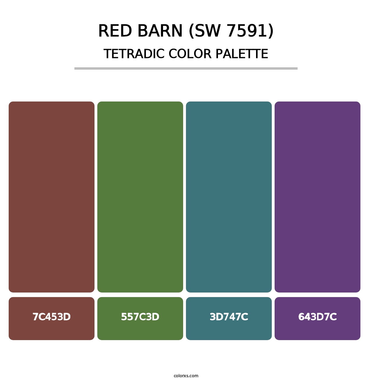 Red Barn (SW 7591) - Tetradic Color Palette