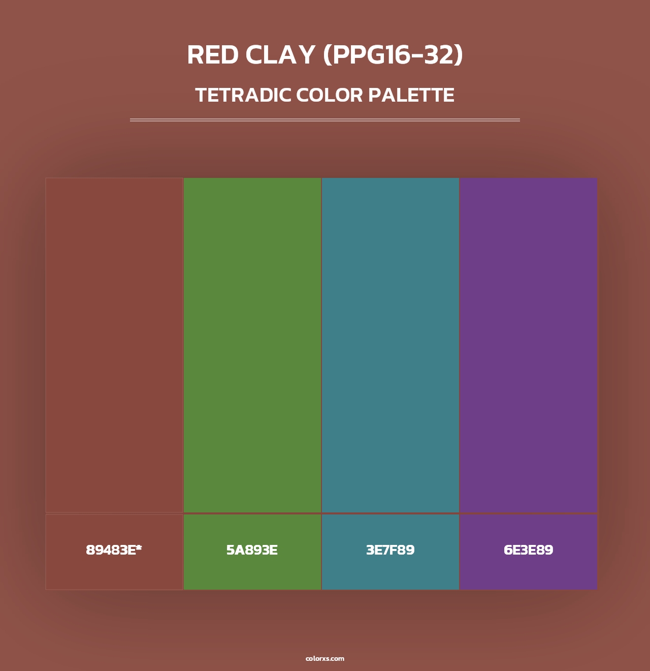 Red Clay (PPG16-32) - Tetradic Color Palette