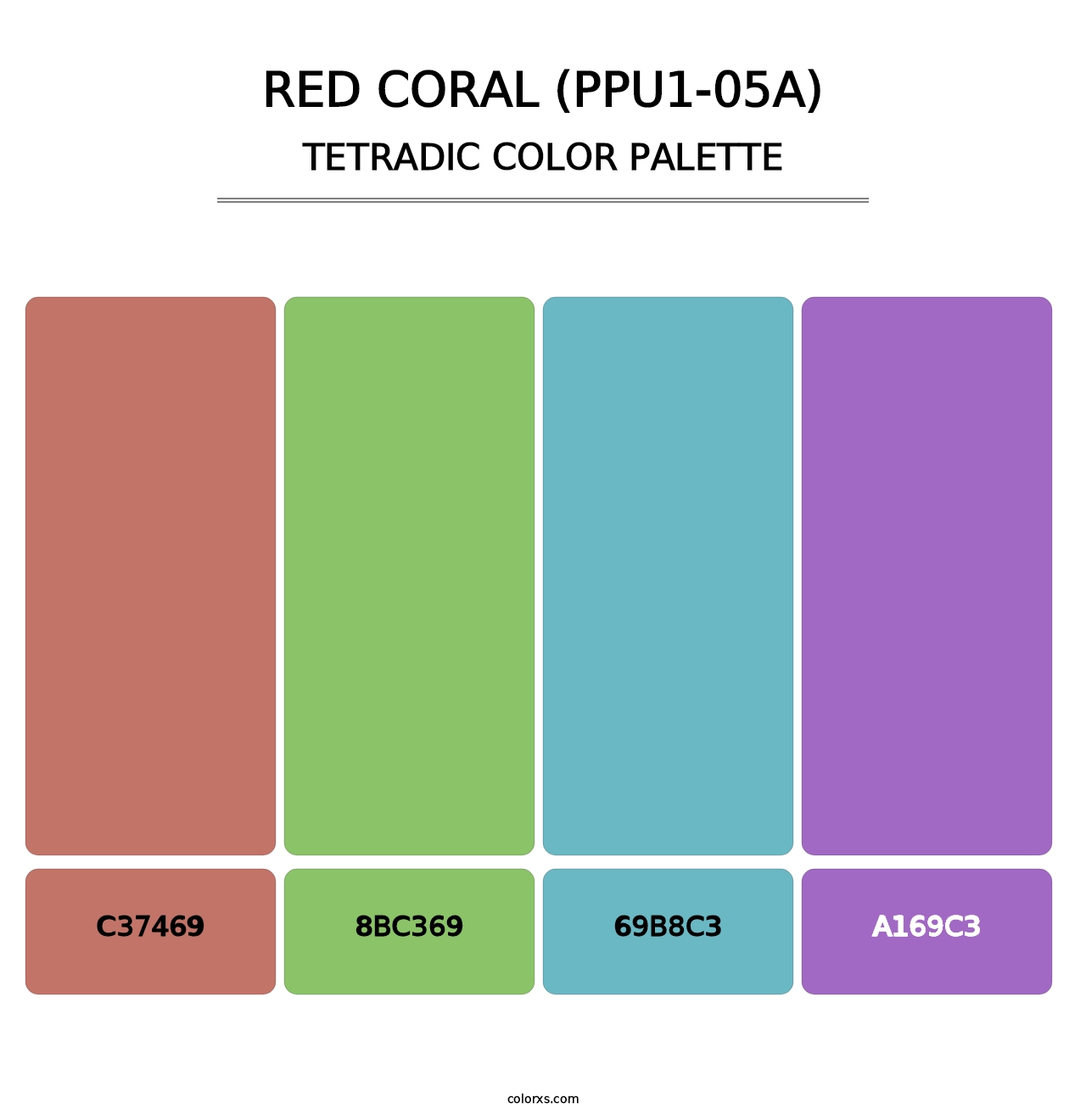Red Coral (PPU1-05A) - Tetradic Color Palette