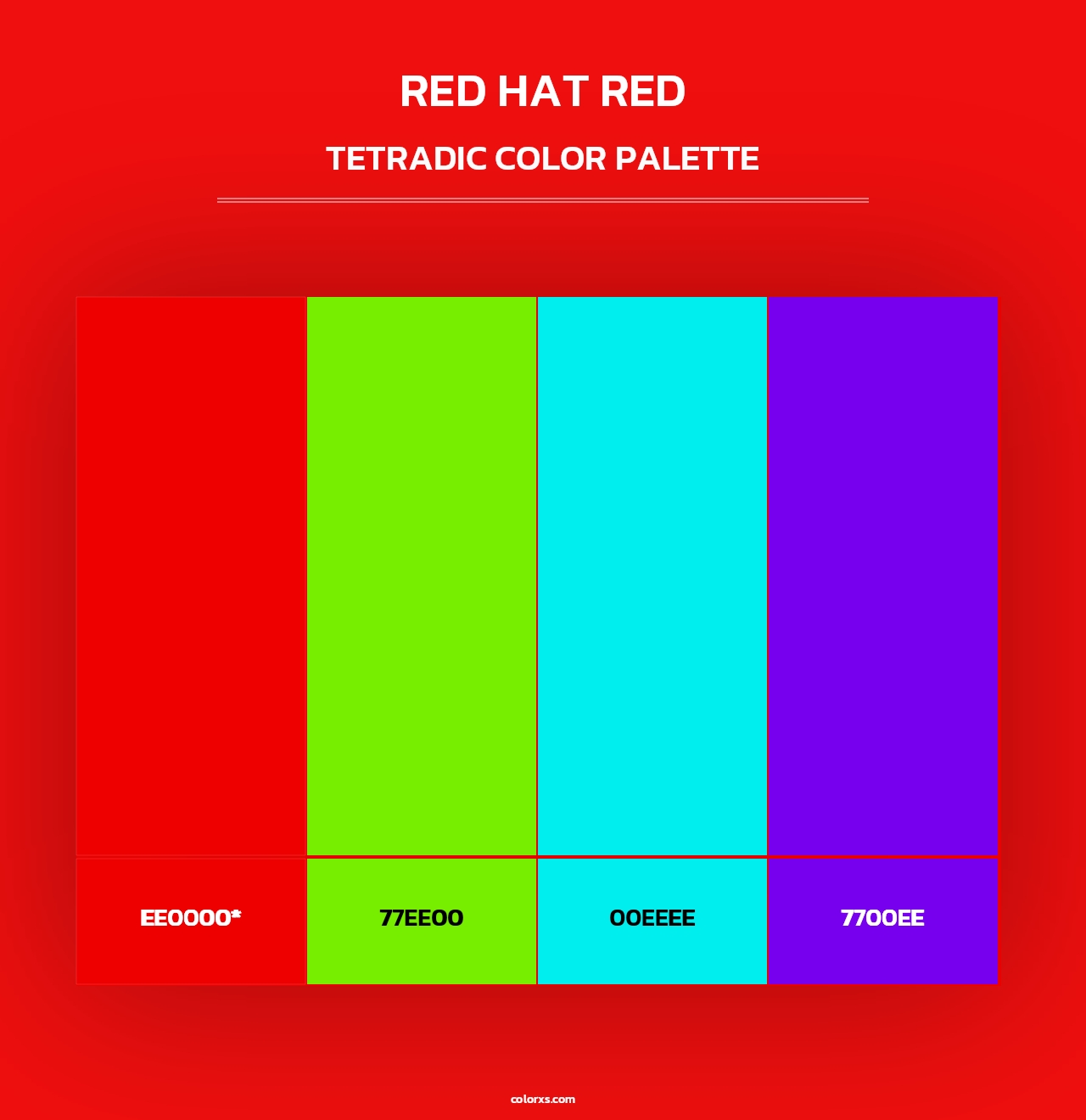 Red Hat Red - Tetradic Color Palette