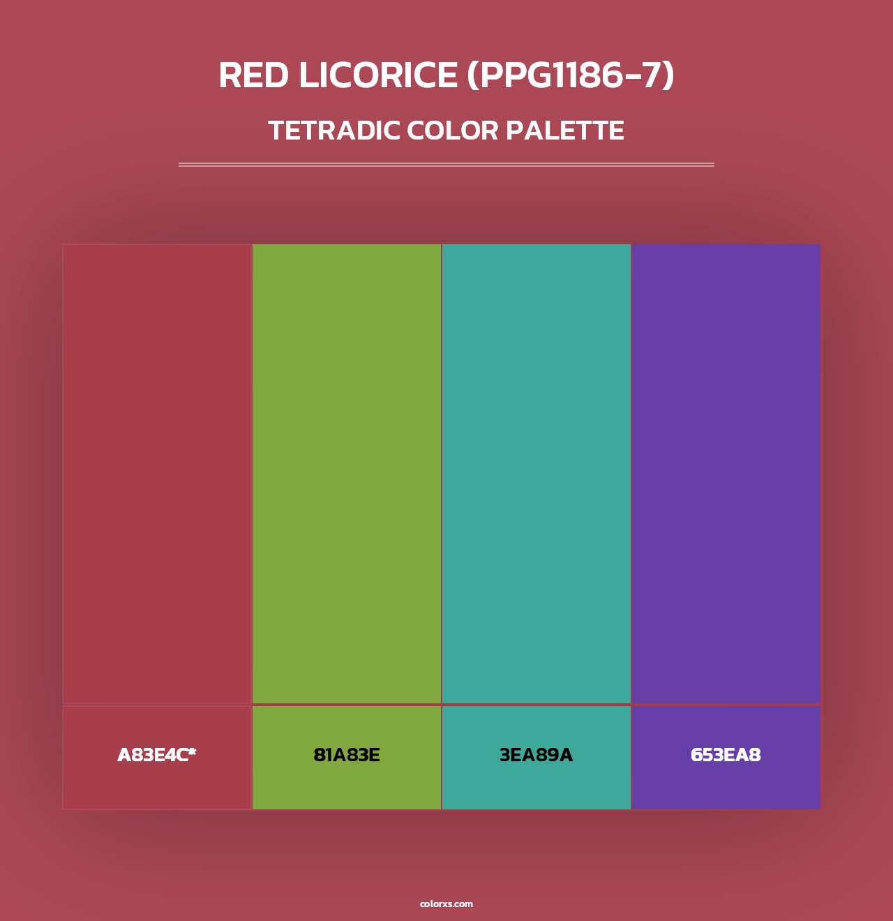 Red Licorice (PPG1186-7) - Tetradic Color Palette