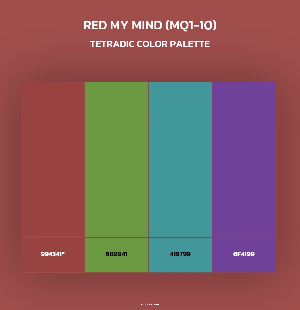 Red My Mind (MQ1-10) - Tetradic Color Palette