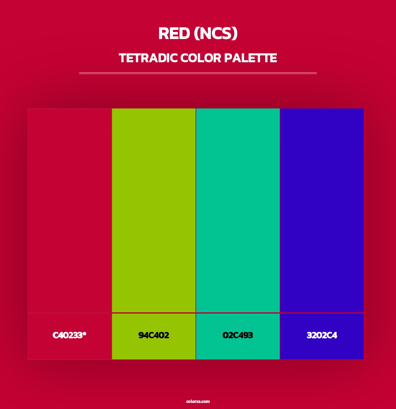 Red (NCS) - Tetradic Color Palette