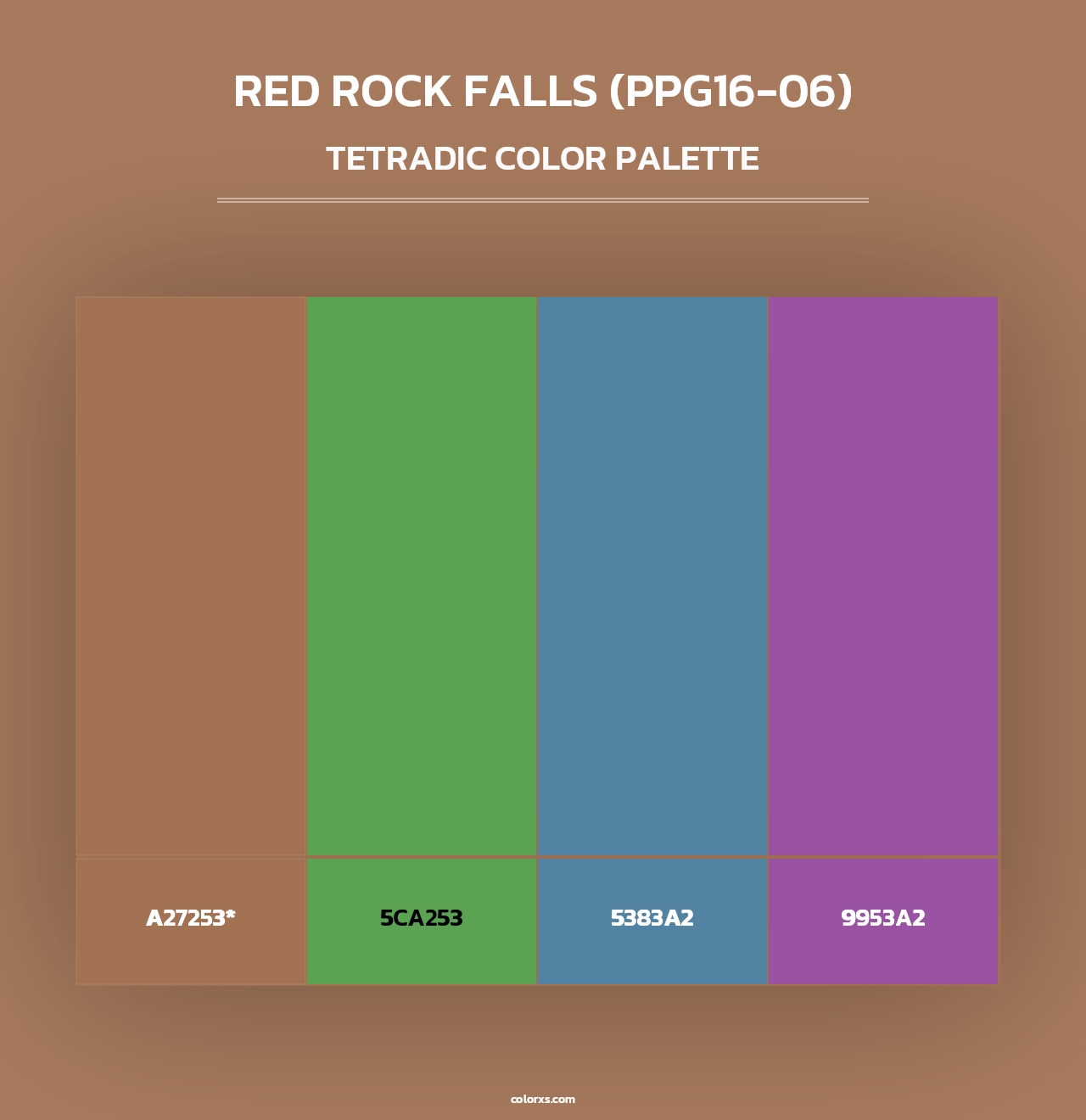 Red Rock Falls (PPG16-06) - Tetradic Color Palette