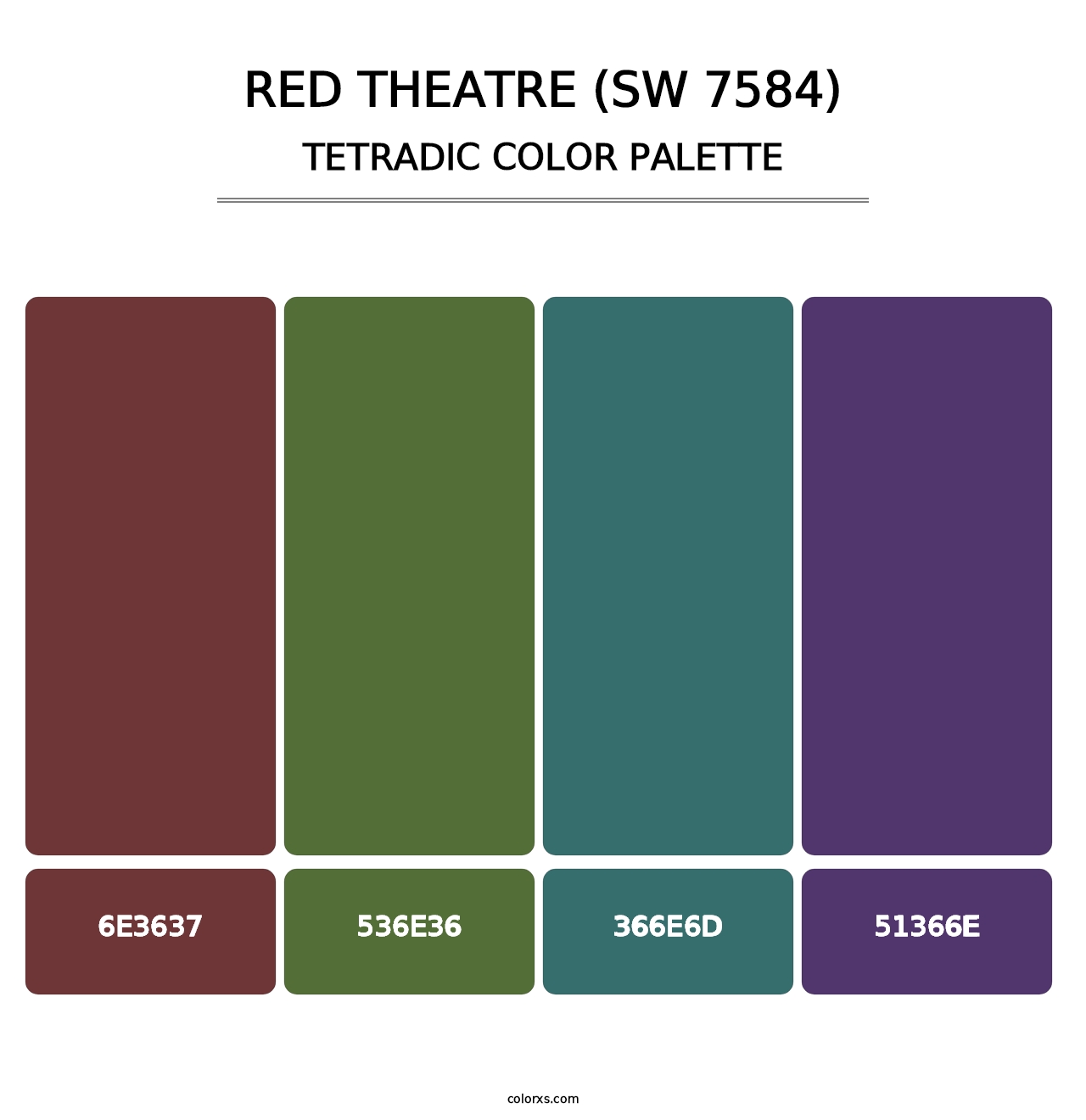 Red Theatre (SW 7584) - Tetradic Color Palette