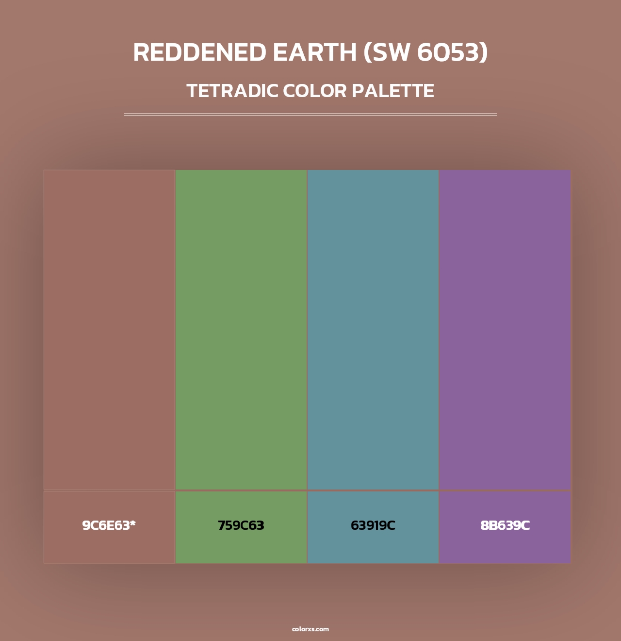 Reddened Earth (SW 6053) - Tetradic Color Palette