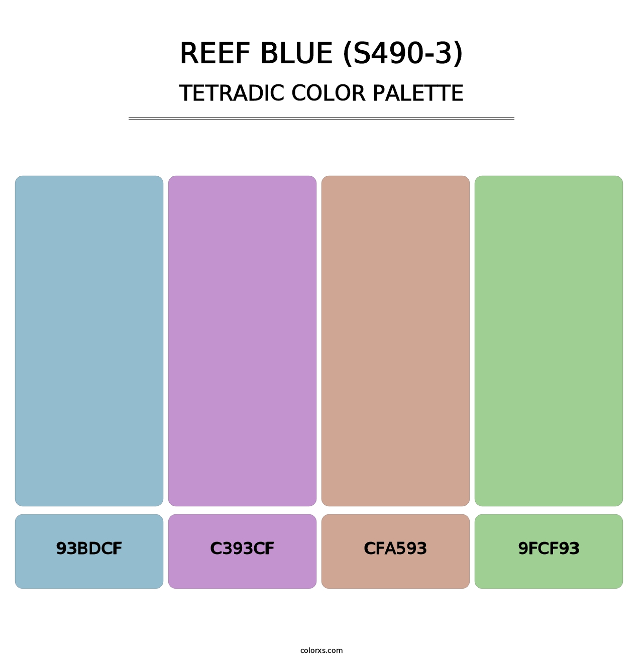Reef Blue (S490-3) - Tetradic Color Palette