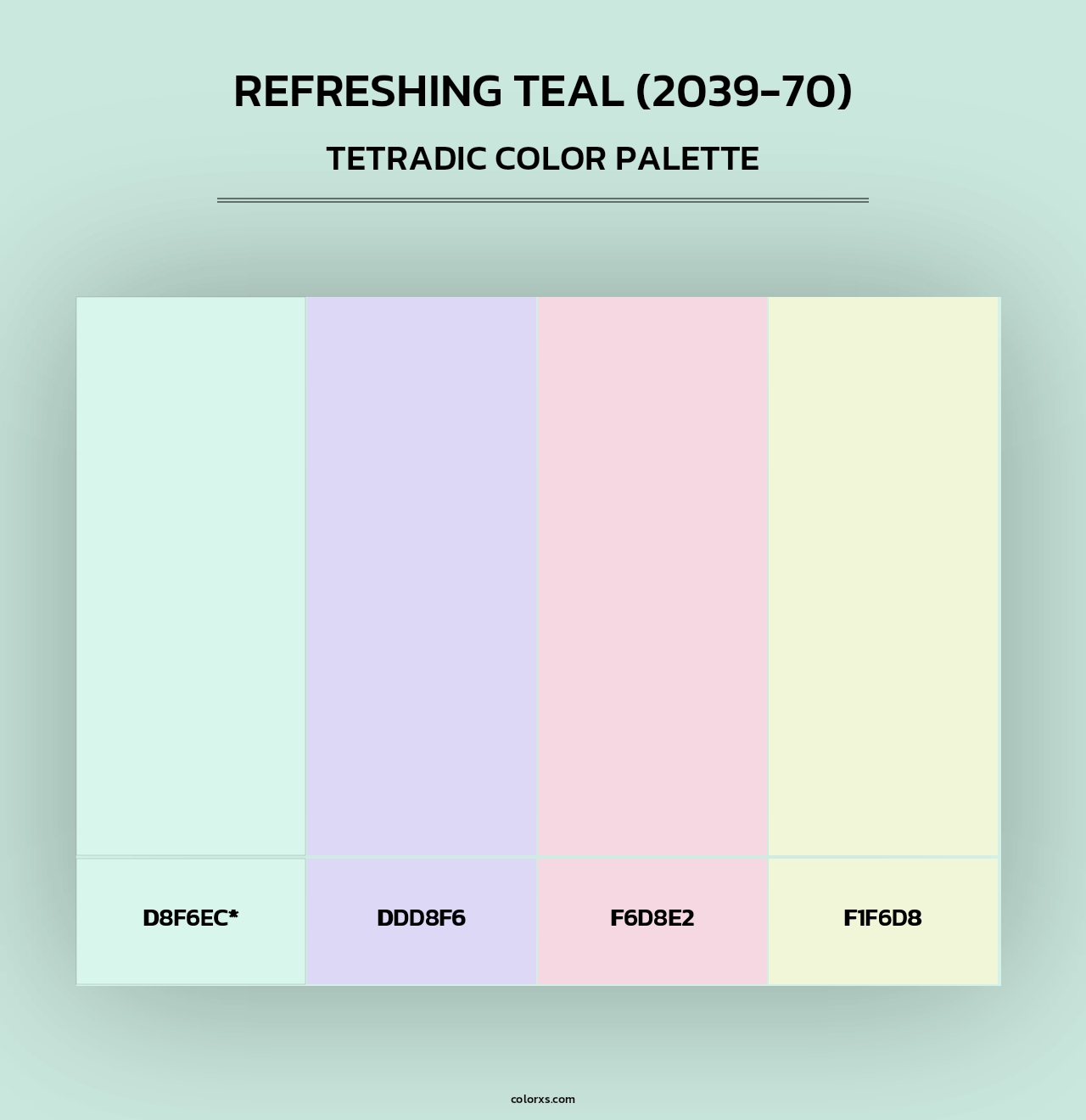Refreshing Teal (2039-70) - Tetradic Color Palette