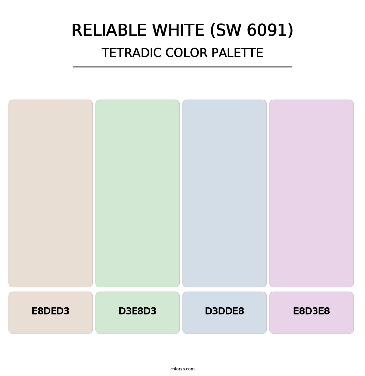 Reliable White (SW 6091) - Tetradic Color Palette