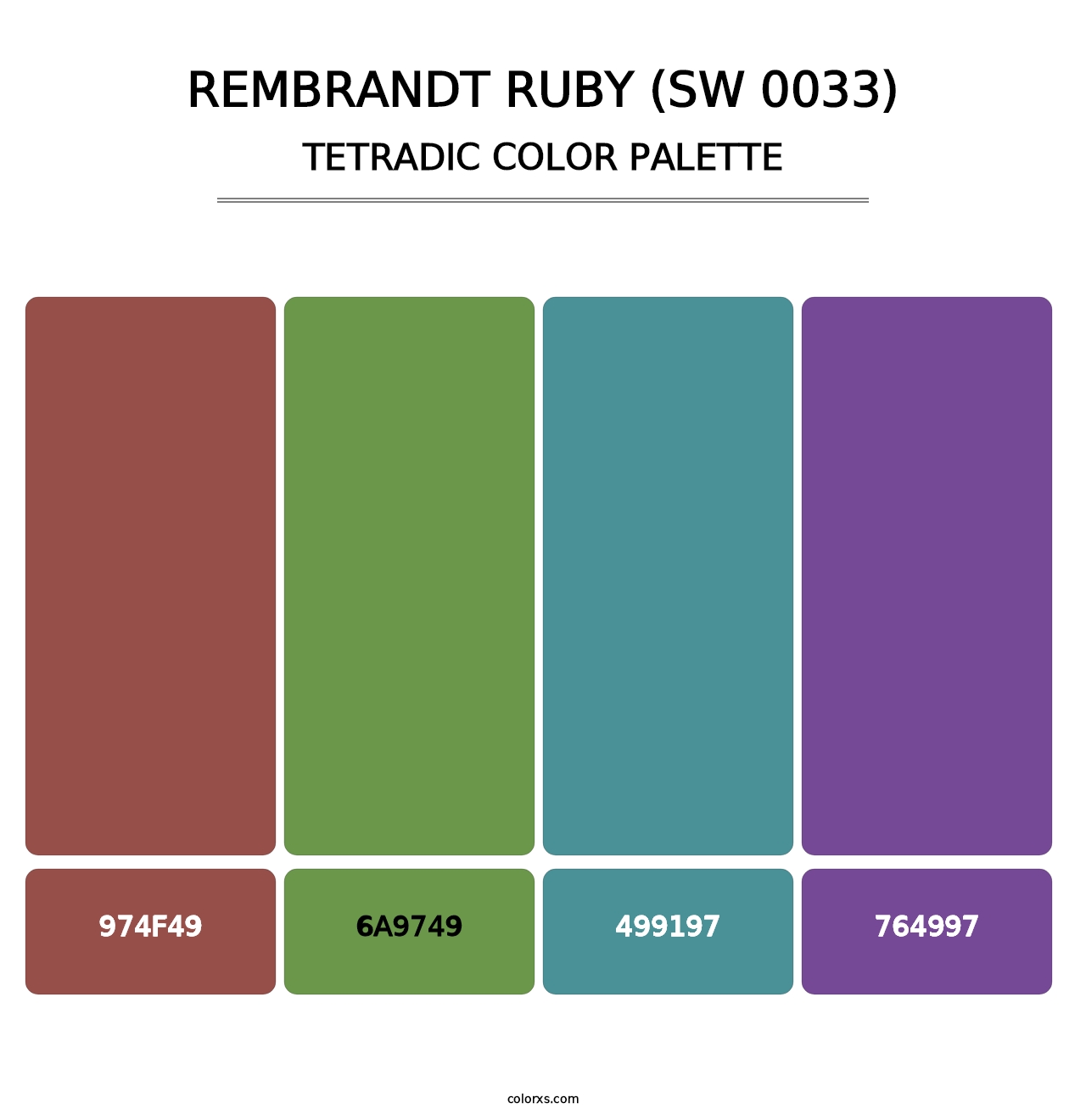 Rembrandt Ruby (SW 0033) - Tetradic Color Palette