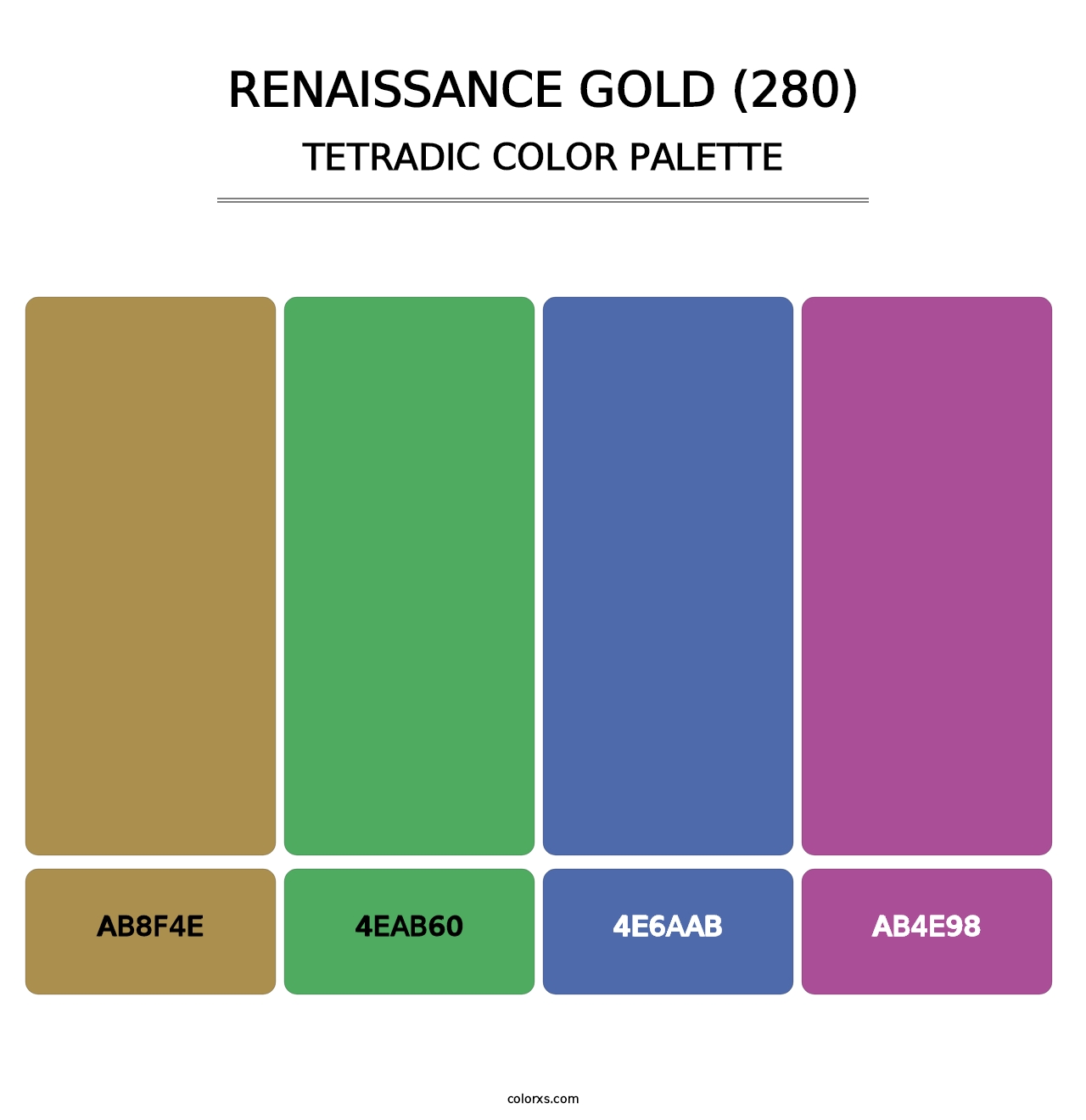 Renaissance Gold (280) - Tetradic Color Palette